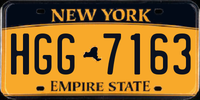 NY license plate HGG7163