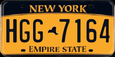 NY license plate HGG7164