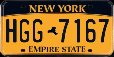 NY license plate HGG7167