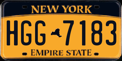 NY license plate HGG7183