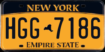 NY license plate HGG7186