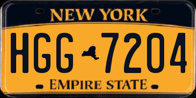 NY license plate HGG7204