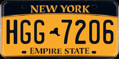 NY license plate HGG7206