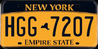 NY license plate HGG7207