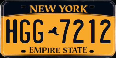 NY license plate HGG7212