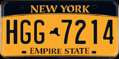 NY license plate HGG7214