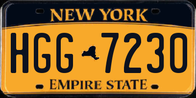 NY license plate HGG7230