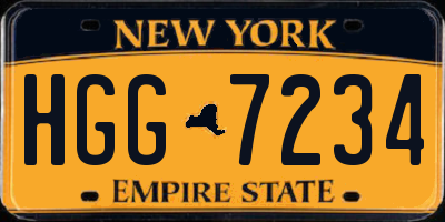 NY license plate HGG7234