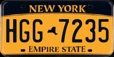 NY license plate HGG7235