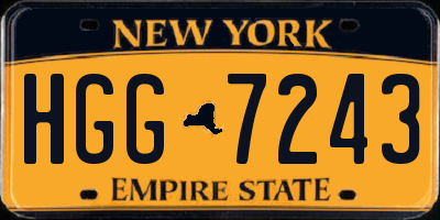 NY license plate HGG7243