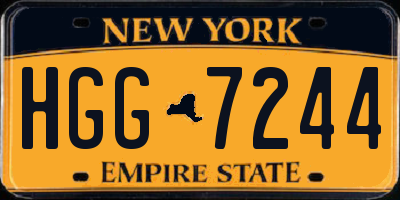 NY license plate HGG7244