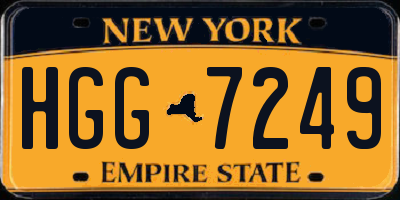 NY license plate HGG7249