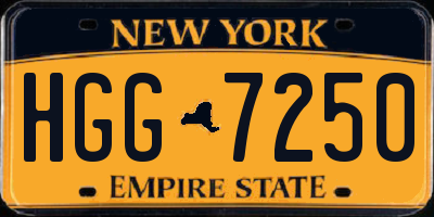 NY license plate HGG7250