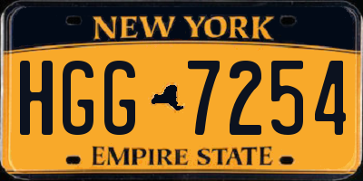 NY license plate HGG7254