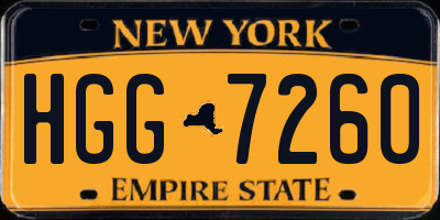 NY license plate HGG7260