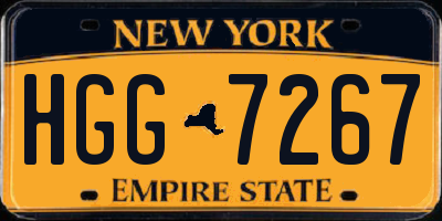 NY license plate HGG7267