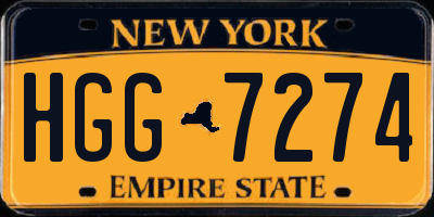 NY license plate HGG7274