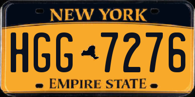 NY license plate HGG7276