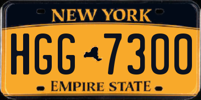 NY license plate HGG7300
