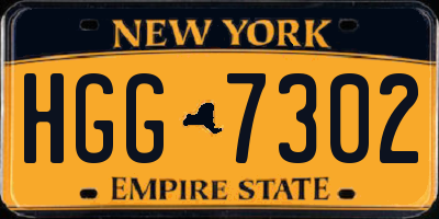 NY license plate HGG7302