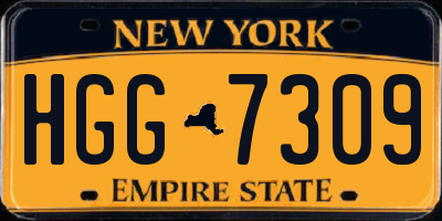 NY license plate HGG7309