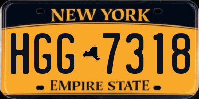 NY license plate HGG7318