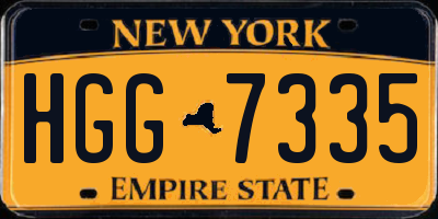 NY license plate HGG7335