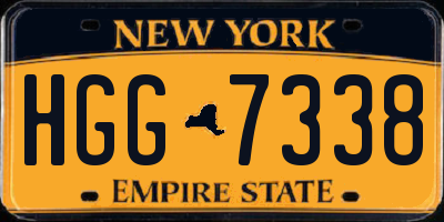 NY license plate HGG7338