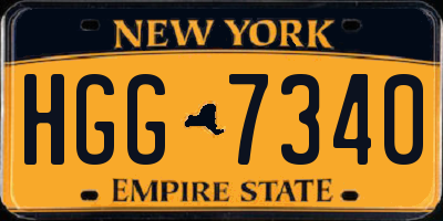 NY license plate HGG7340