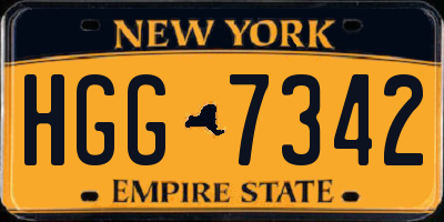 NY license plate HGG7342