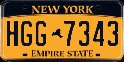 NY license plate HGG7343