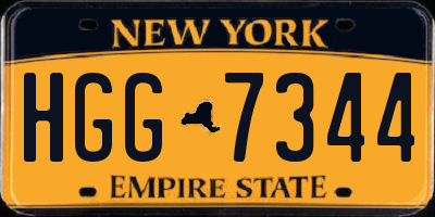 NY license plate HGG7344