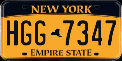 NY license plate HGG7347
