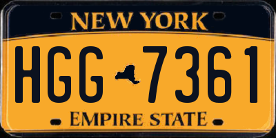NY license plate HGG7361