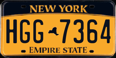 NY license plate HGG7364