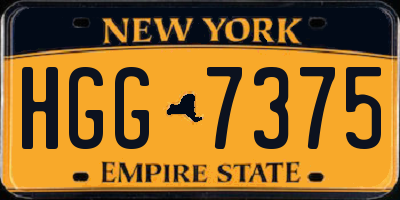 NY license plate HGG7375
