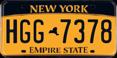NY license plate HGG7378