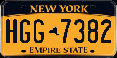 NY license plate HGG7382