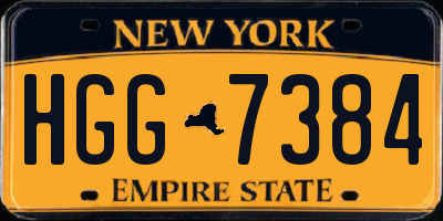 NY license plate HGG7384