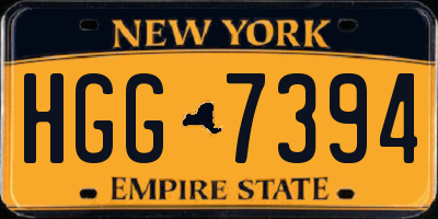 NY license plate HGG7394