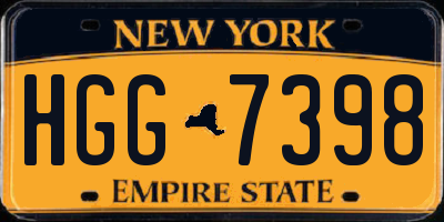 NY license plate HGG7398