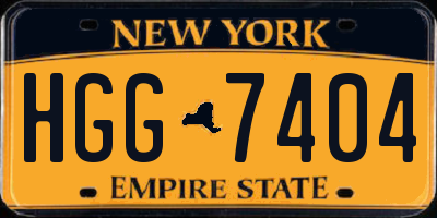NY license plate HGG7404