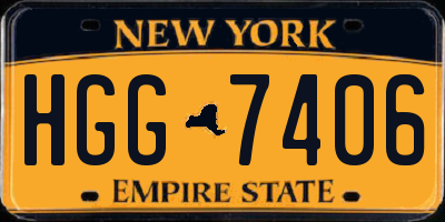 NY license plate HGG7406