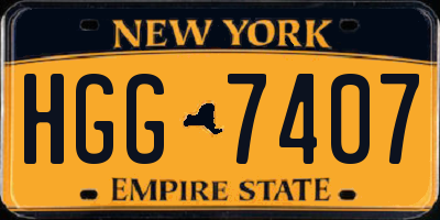 NY license plate HGG7407