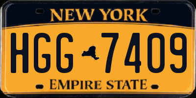NY license plate HGG7409