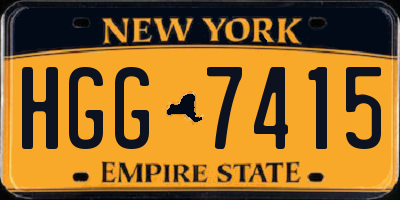 NY license plate HGG7415