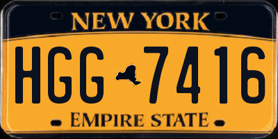 NY license plate HGG7416
