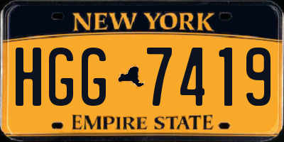 NY license plate HGG7419