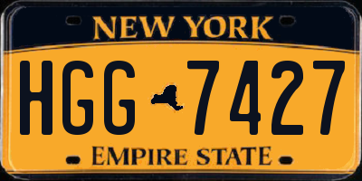 NY license plate HGG7427
