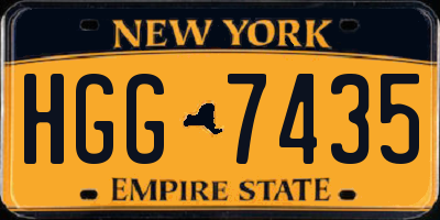 NY license plate HGG7435
